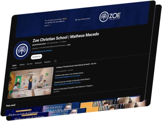 Canal da Zoe Christian School no YouTube
