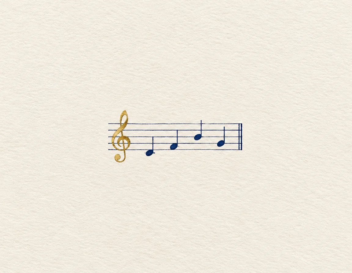 Música: notas em uma partitura